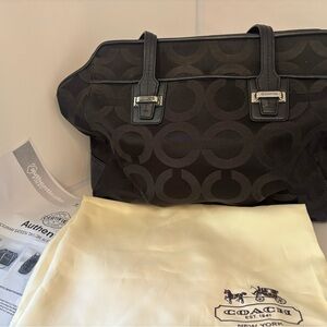 Coach Black monogram shoulder  Bag. W/ COA & dust bag